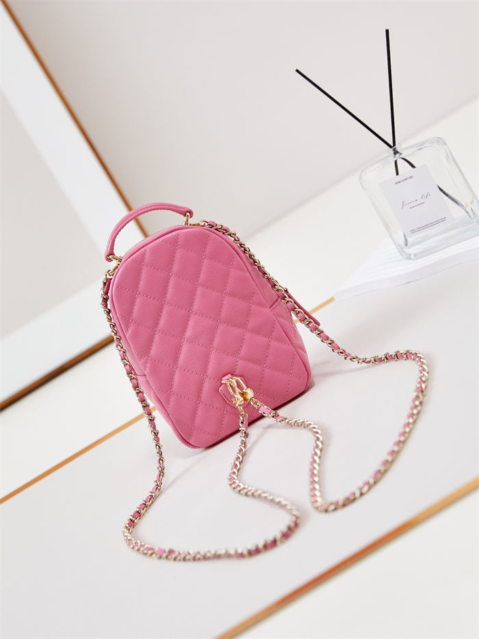 Chanel Mini Backpack Grained Calfskin Gold-Tone Metal AP3753 Pink High