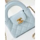 Chanel CLUTCH WITH CHAIN AP3435 Shiny Aged Calfskin & Gold-Tone Metal Blue-Ice High