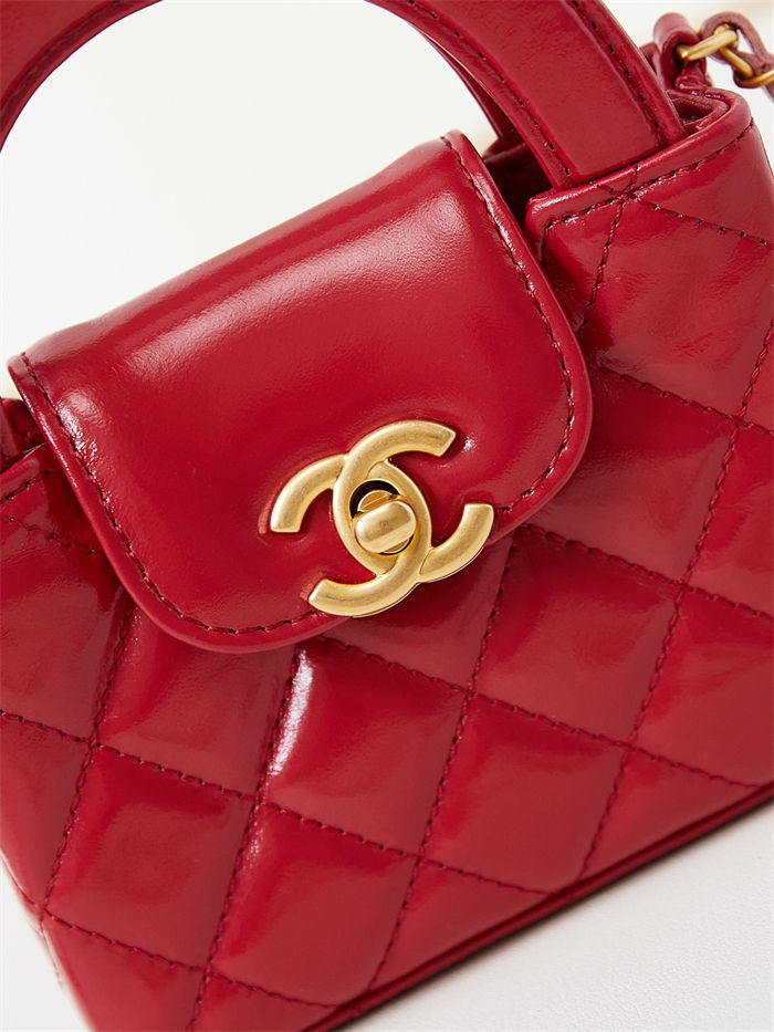 Chanel CLUTCH WITH CHAIN AP3435 Shiny Aged Calfskin & Gold-Tone Metal Red High