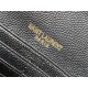 CASSANDRE MATELASSÉ LARGE FLAP WALLET IN GRAIN DE POUDRE LEATHER Black-Gold High