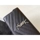 CASSANDRE MATELASSÉ LARGE FLAP WALLET IN GRAIN DE POUDRE LEATHER Black-Silver High