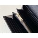 CASSANDRE MATELASSÉ LARGE FLAP WALLET IN GRAIN DE POUDRE LEATHER Black-Silver High