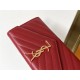 CASSANDRE MATELASSÉ LARGE FLAP WALLET IN GRAIN DE POUDRE LEATHER Red High