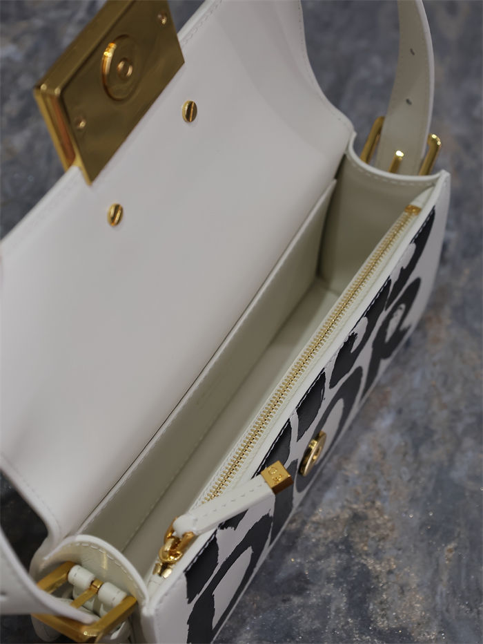 MISS DIOR FLAP BAG Miss Dior Graffiti Printed Calfskin White High