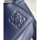 Small Puzzle bag in satin calfskin with jacquard strap Abyss Blue High