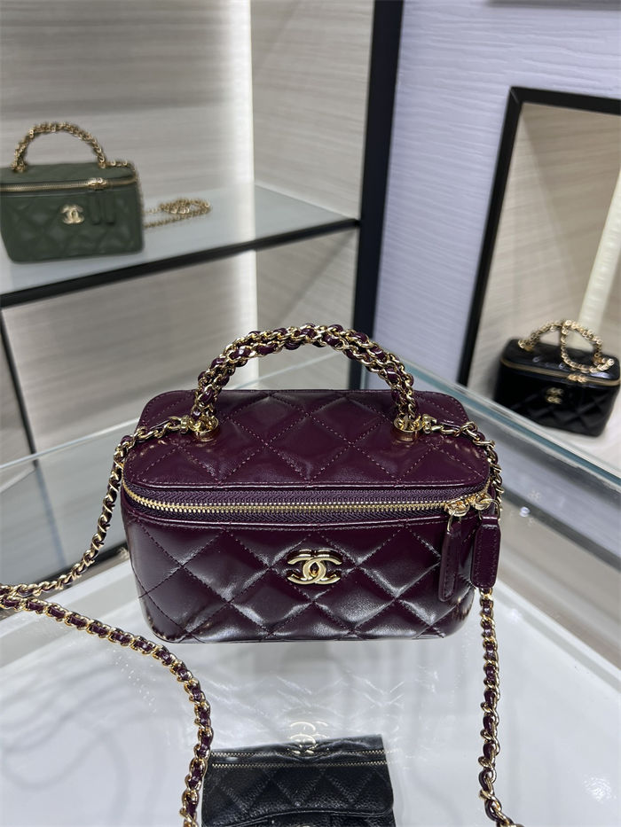 Chanel CLUTCH WITH CHAIN AP4168 Shiny Lambskin & Gold-Tone Metal Burgundy High