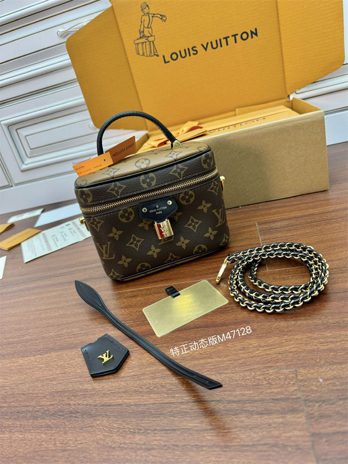 Louis Vuitton Vanity PM Bag Monogram and Reverse M47128 Top