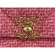 Large Chanel 19 Flap Bag Tweed Gold-Tone Rose-Pink High