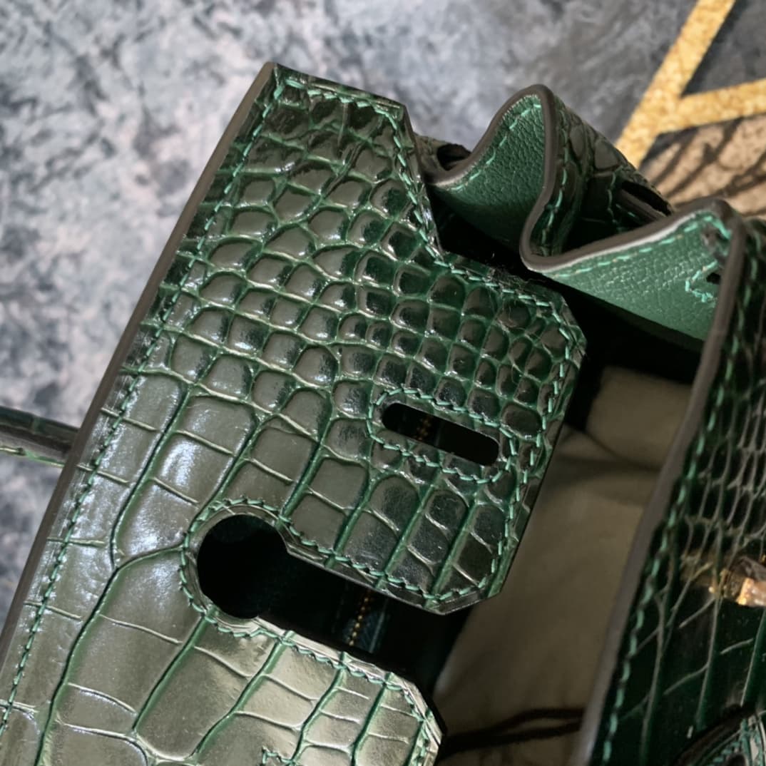 Hermes Birkin 25/30/35cm Bag Crocodile Leather In Emerald WAX High Customizing Style