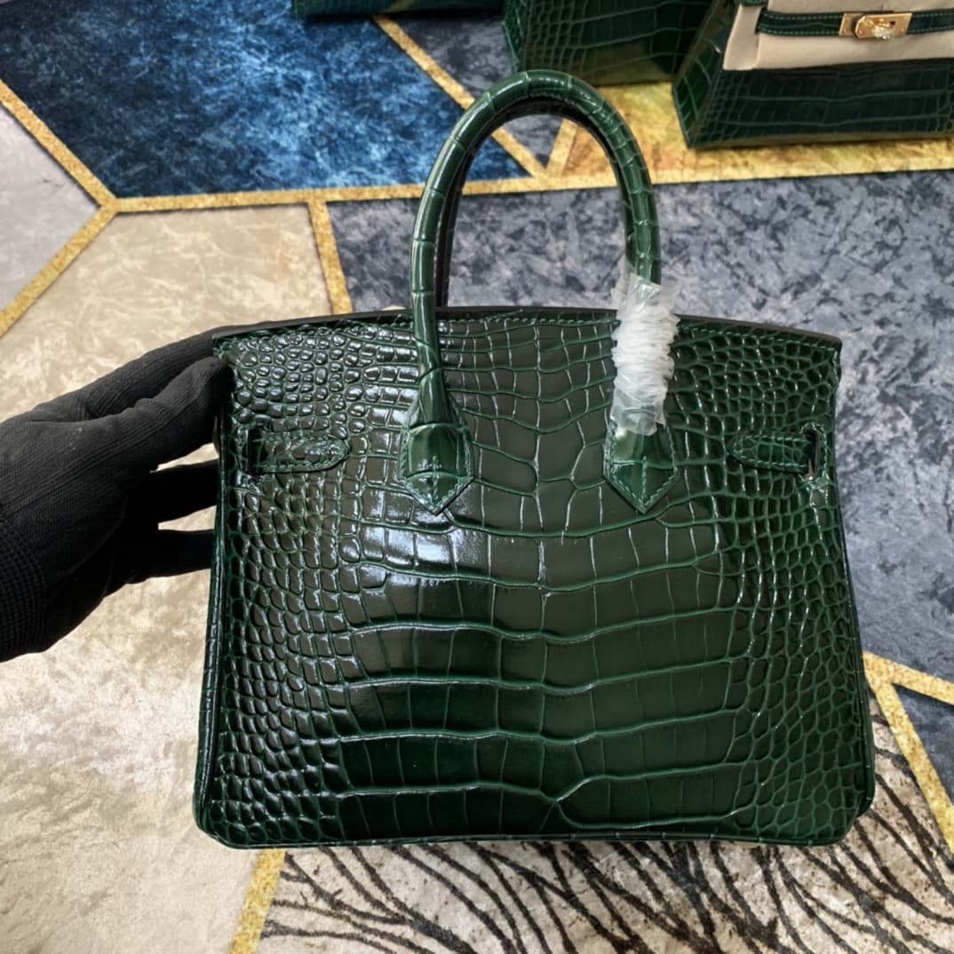 Hermes Birkin 25/30/35cm Bag Crocodile Leather In Emerald WAX High Customizing Style