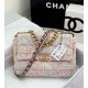 Large Chanel 19 Flap Bag Tweed Gold-Tone Pink High