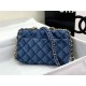 Chanel 19 Flap Bag Denim Gold-Tone Blue High