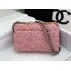 Chanel 19 Flap Bag Tweed Gold-Tone Pink High