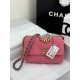 Chanel 19 Flap Bag Tweed Gold-Tone Rose-Pink High