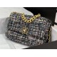 Chanel 19 Flap Bag Tweed Gold-Tone Black-Pink High