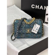 Chanel 19 Flap Bag Tweed Gold-Tone Olive High