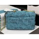 Chanel 19 Flap Bag Tweed Gold-Tone Blue High