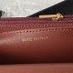 WALLET ON CHAIN AP4062 Grained Shiny Calfskin & Gold-Tone Metal Burgundy A