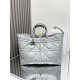 DIOR TOUJOURS BAG LARGE Macrocannage Calfskin Grey High