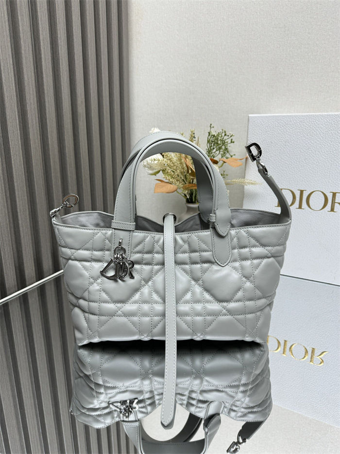 DIOR TOUJOURS BAG SMALL Macrocannage Calfskin Grey High