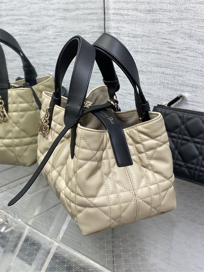 DIOR TOUJOURS BAG SMALL Macrocannage Calfskin Rope Beige High