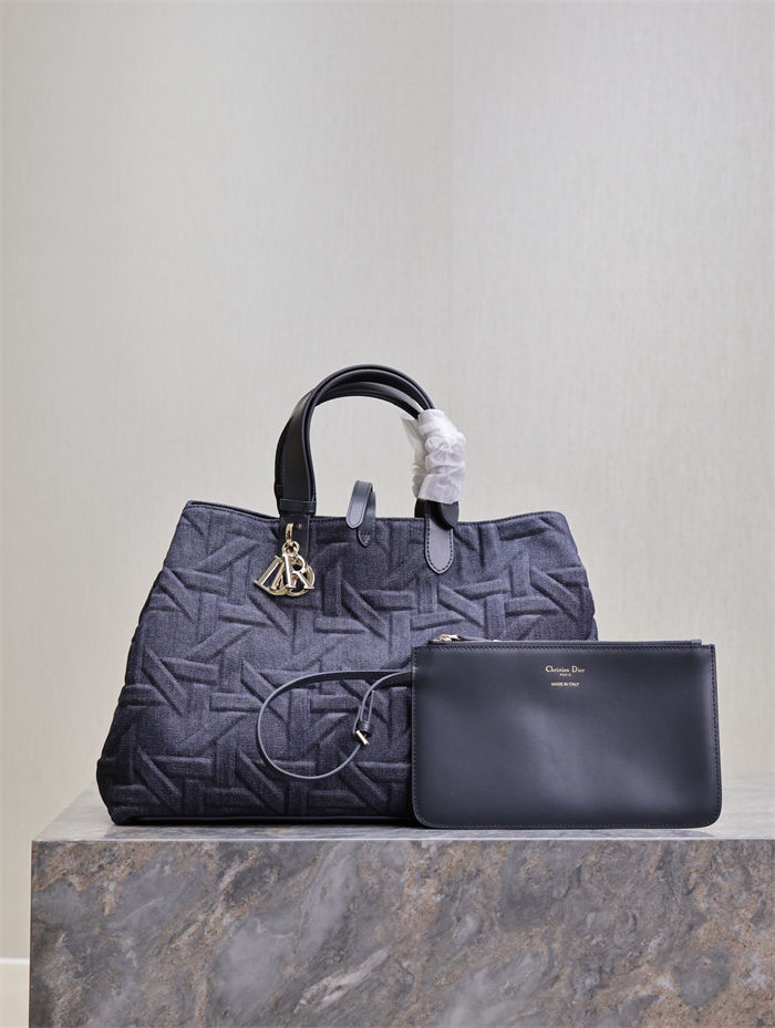 DIOR TOUJOURS BAG LARGE Graphic Cannage Denim Blue High