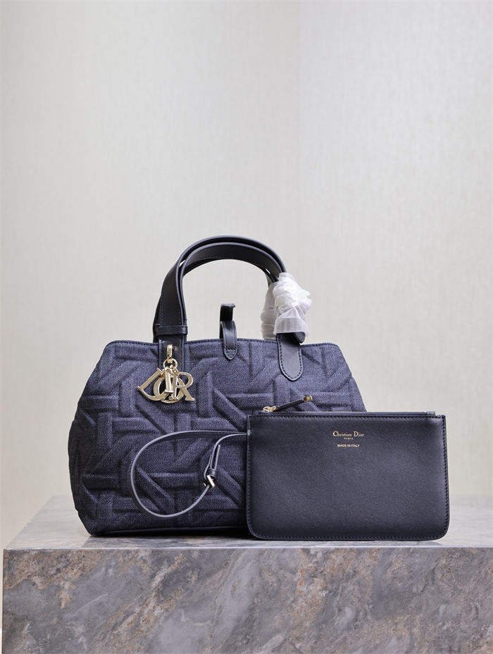 DIOR TOUJOURS BAG MEDIUM Graphic Cannage Denim Blue High