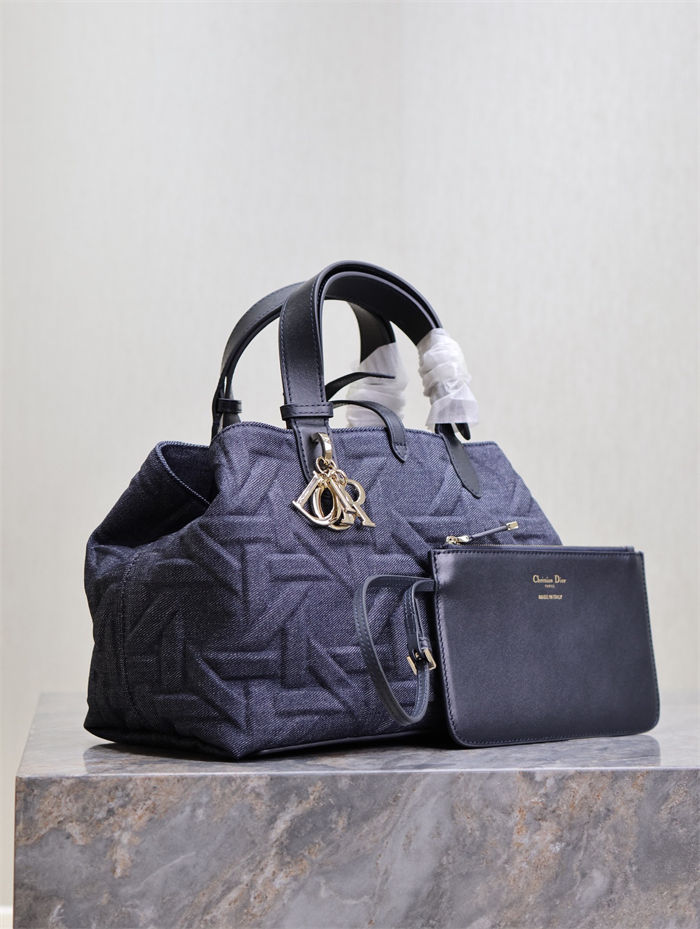 DIOR TOUJOURS BAG MEDIUM Graphic Cannage Denim Blue High