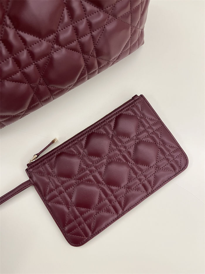 DIOR TOUJOURS BAG MEDIUM Macrocannage Calfskin Burgundy High