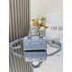 Dior Groove 16 Mini Bag Macrocannage Calfskin Blue High