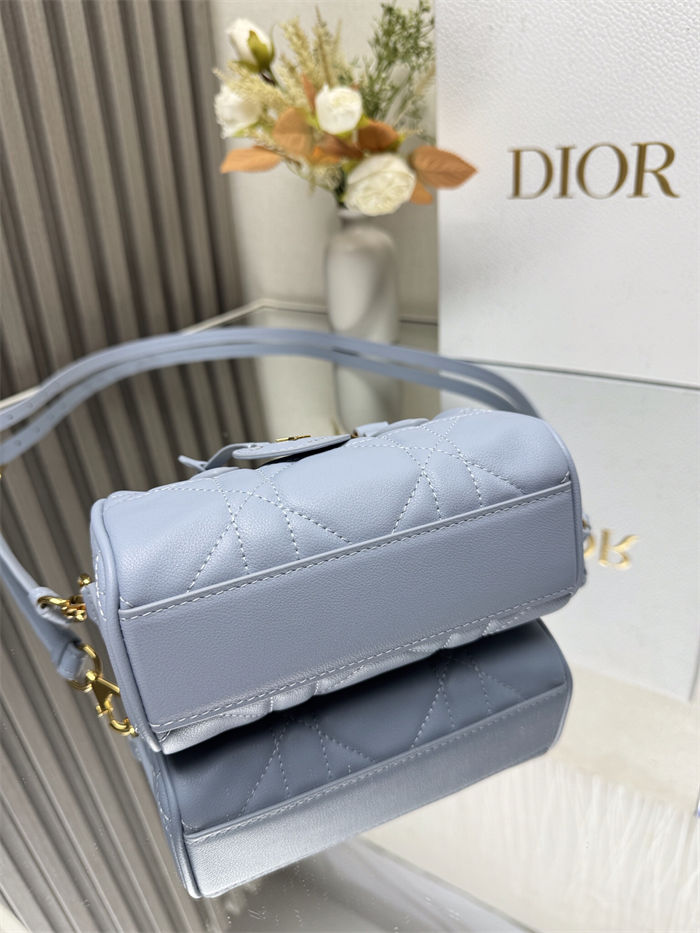 Dior Groove 16 Mini Bag Macrocannage Calfskin Blue High