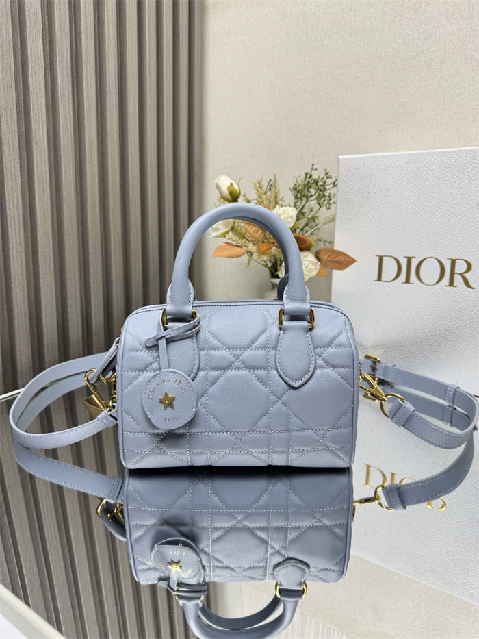 Dior Groove 20 Bag Macrocannage Calfskin Blue High