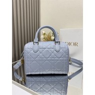 Dior Groove 25 Bag Macrocannage Calfskin Blue High