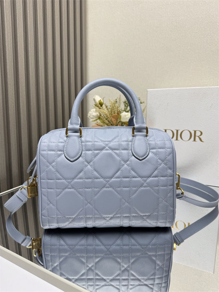 Dior Groove 25 Bag Macrocannage Calfskin Blue High