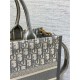 MEDIUM Dior BOOK TOTE Dior Oblique Embroidery Grey With Strap High