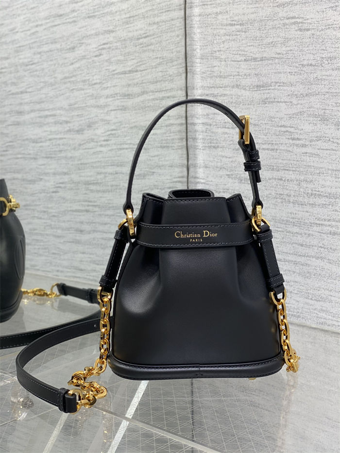 C'est Dior Bag Small CD-Embossed Calfskin Black High