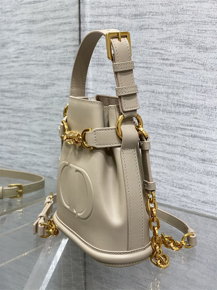 C'est Dior Bag Small CD-Embossed Calfskin Beige High