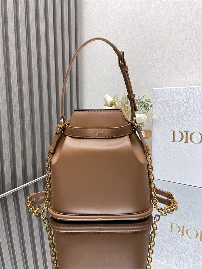 C'est Dior Bag Medium CD-Embossed Calfskin Golden Saddle High