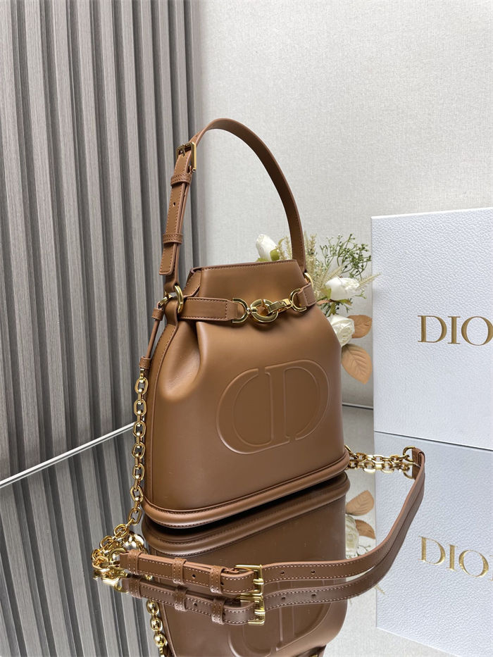 C'est Dior Bag Medium CD-Embossed Calfskin Golden Saddle High