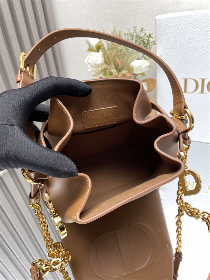 C'est Dior Bag Medium CD-Embossed Calfskin Golden Saddle High