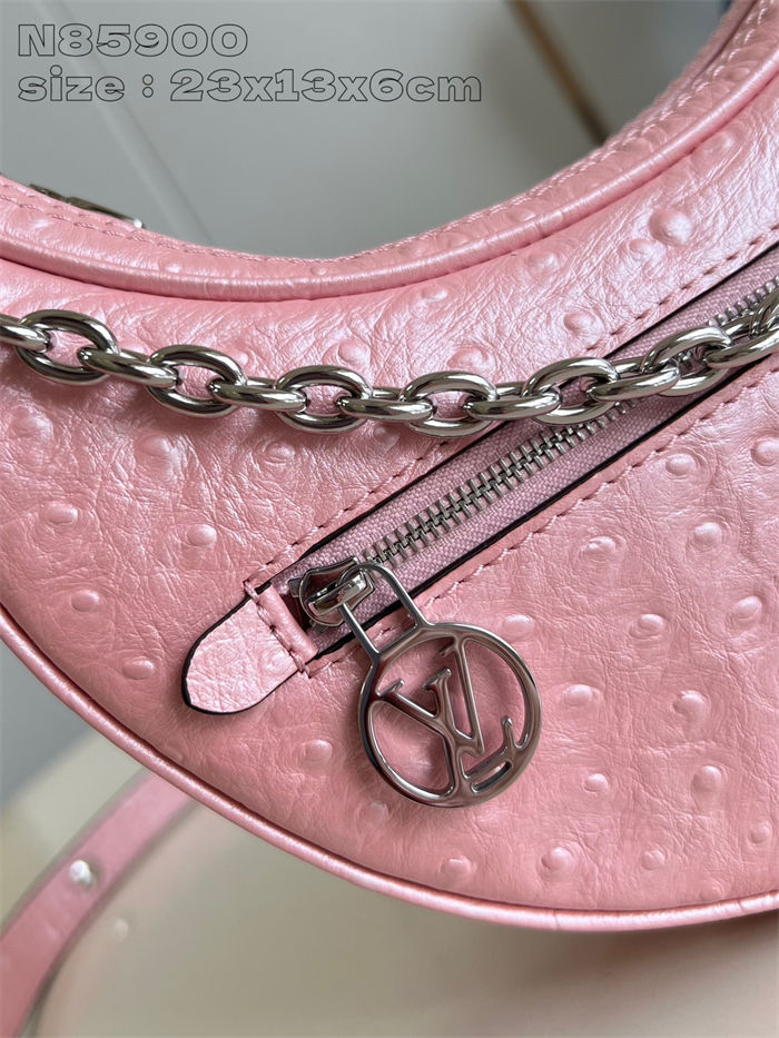 Louis Vuitton LOOP Handbag Ostrich leather N85900 Pink High