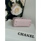 SMALL FLAP BAG WITH TOP HANDLE Grained Calfskin Pink-binding Gold Metal High