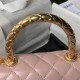 SMALL FLAP BAG WITH TOP HANDLE A92990 Shiny Calfskin Gold Metal Pink A