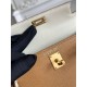 Hermes Kelly Mini II Bag Epsom Leather WAX-Bicolor Biscuit/Craie High