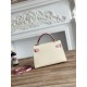 Hermes Kelly Mini II Bag Epsom Leather WAX-Bicolor Craie/Mauve Sylvestre High