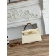 Hermes Kelly Mini II Bag Epsom Leather WAX-Bicolor Craie/Jaune Poussin/Sesame High