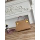 Hermes Kelly Mini II Bag Epsom Leather WAX-Bicolor Chai/Lime/Mauve Sylvestre High