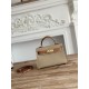 Hermes Kelly Mini II Bag Epsom Leather WAX-Bicolor Trench/Gold High