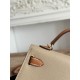 Hermes Kelly Mini II Bag Epsom Leather WAX-Bicolor Trench/Gold High