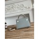 Hermes Kelly Mini II Bag Epsom Leather WAX-Bicolor Gris Glacier/Craie High